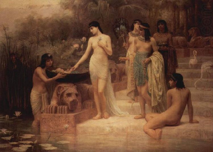 Edwin long,R.A. Pharaos Tochter - Die Auffindung Moses china oil painting image